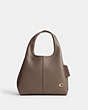 COACH®,LANA 23,Polished Pebble Leather,Small,Brass/Dark Stone,Front View