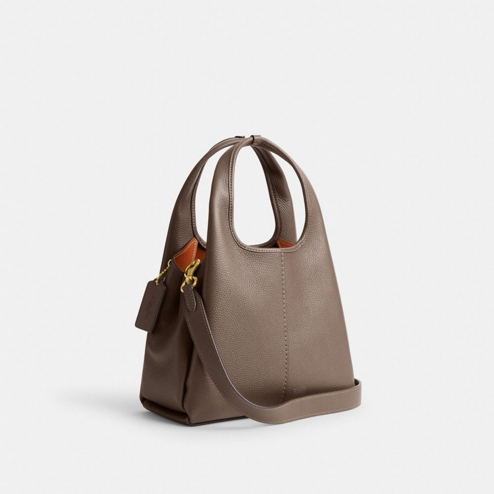 Shop Coach Lana Shoulder Bag 23 In Brass/dark Stone