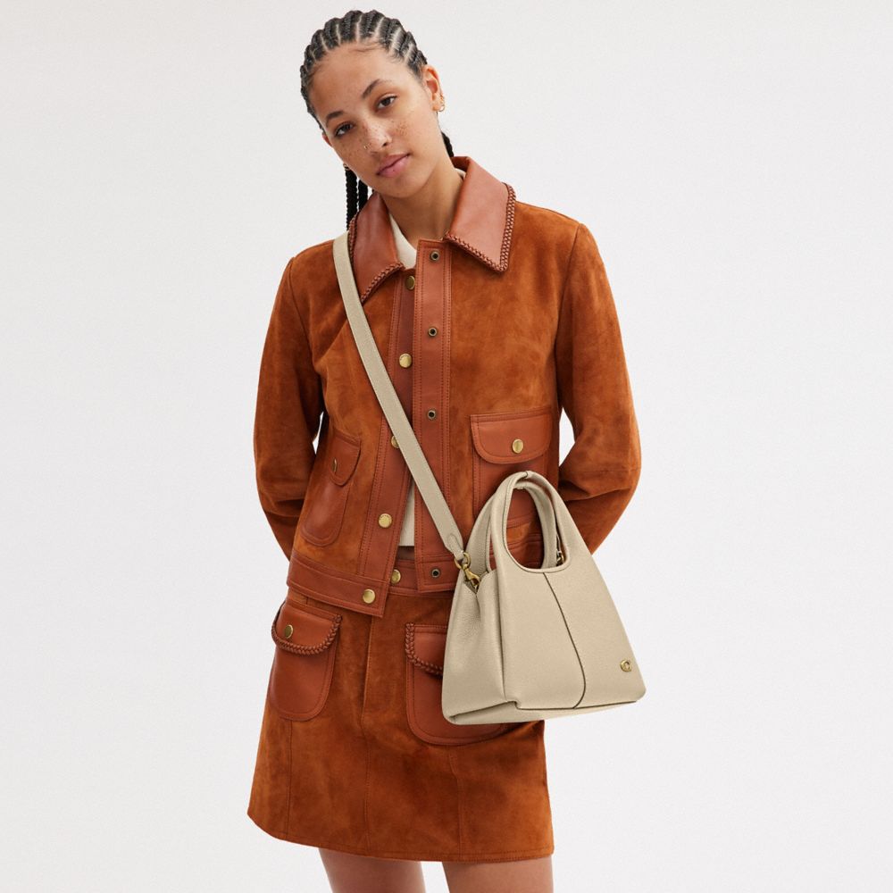 Shop Coach Lana Shoulder Bag 23 In Brass/ivory