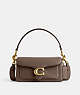 COACH®,TABBY SHOULDER BAG 20,Polished Pebble Leather,Mini,Brass/Dark Stone,Front View