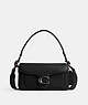 COACH®,TABBY SHOULDER BAG 20,Polished Pebble Leather,Mini,Pewter/Black,Front View