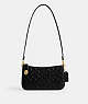 COACH®,PENN SHOULDER BAG IN SIGNATURE LEATHER,Mini,Brass/Black,Front View