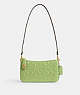 COACH®,PENN SHOULDER BAG IN SIGNATURE LEATHER,Mini,Brass/Green,Front View