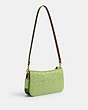 COACH®,PENN SHOULDER BAG IN SIGNATURE LEATHER,Mini,Brass/Green,Angle View