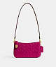 COACH®,PENN SHOULDER BAG IN SIGNATURE LEATHER,Mini,Brass/Magenta,Front View