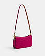 COACH®,PENN SHOULDER BAG IN SIGNATURE LEATHER,Mini,Brass/Magenta,Angle View