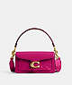 COACH®,TABBY SHOULDER BAG 20 IN SIGNATURE LEATHER,Patent Leather,Small,Brass/Magenta,Front View
