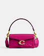 COACH®,TABBY SHOULDER BAG 20 IN SIGNATURE LEATHER,Patent Leather,Mini,Brass/Magenta,Front View