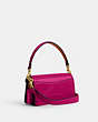 COACH®,TABBY SHOULDER BAG 20 IN SIGNATURE LEATHER,Patent Leather,Mini,Brass/Magenta,Angle View