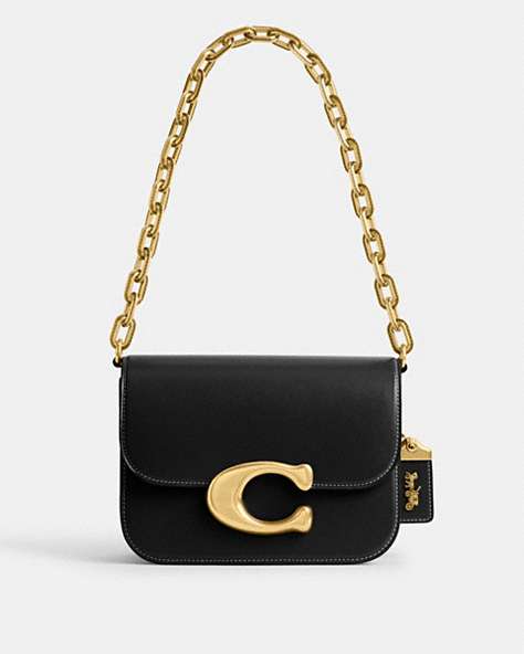 COACH®,IDOL BAG,Small,Brass/Black,Front View