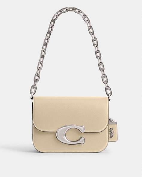 COACH®,IDOL BAG,Silver/Ivory,Front View