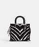 COACH®,ROGUE 20 IN HAIRCALF WITH ZEBRA PRINT,Haircalf Leather,Small,Animal Print,Silver/Zebra,Front View