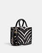 COACH®,ROGUE 20 IN HAIRCALF WITH ZEBRA PRINT,Haircalf Leather,Small,Animal Print,Silver/Zebra,Angle View