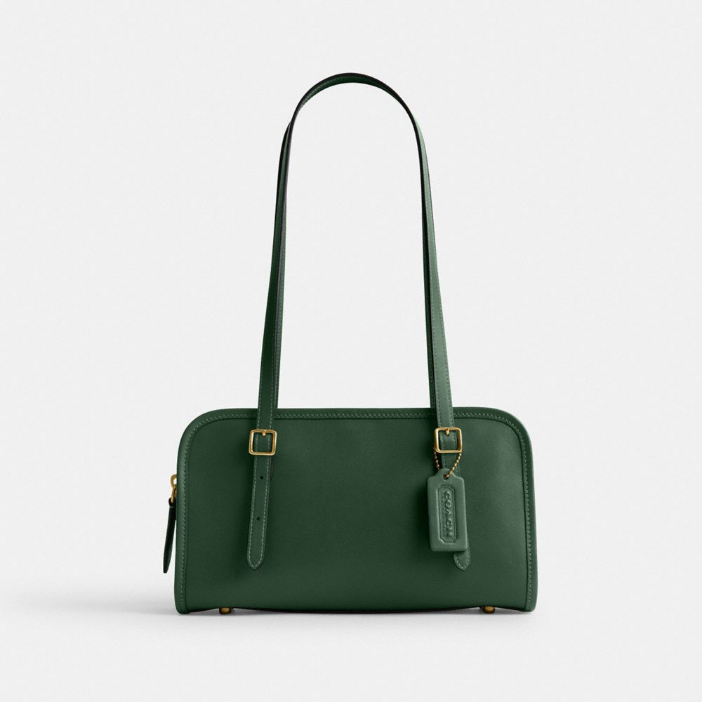 Coach Swing Zip In Brass/hunter Green