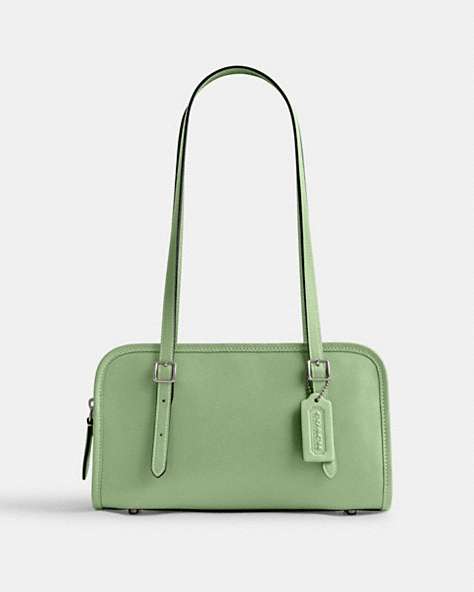 COACH®,SWING ZIP,Small,Silver/Pale Pistachio,Front View