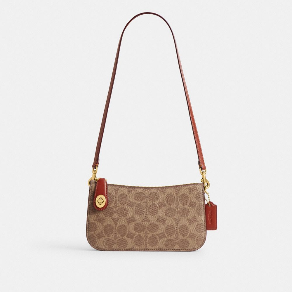 Coach Baby Bag In Signature Canvas In Brass/tan/rust