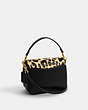 COACH®,CASSIE CROSSBODY 19 WITH LEOPARD PRINT,Refined Calf Leather,Small,Animal Print,Brass/Leopard Multi,Angle View