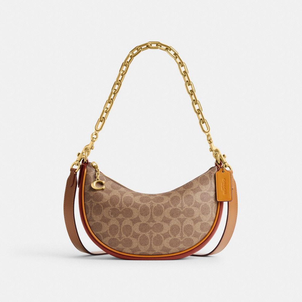 Coach Mira Schultertasche Aus Signature-canvas In Brass/tan/rust