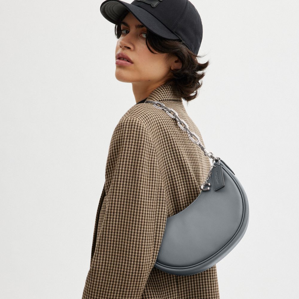 Shop Coach Mira Shoulder Bag In Silver/grey Blue