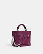 COACH®,KAY CROSSBODY WITH PUFFY DIAMOND QUILTING,Leather,Small,Silver/Deep Berry,Angle View