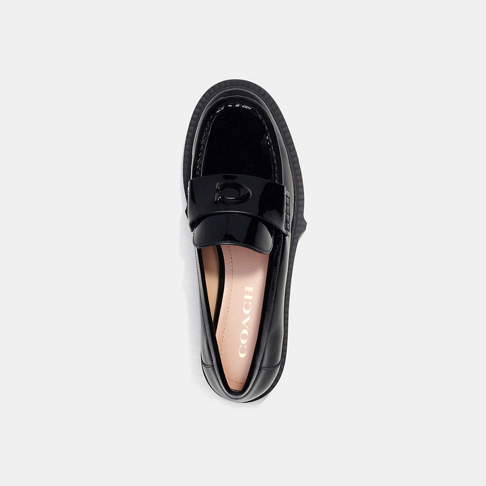 Shop Coach Leah Loafer In Black Patent