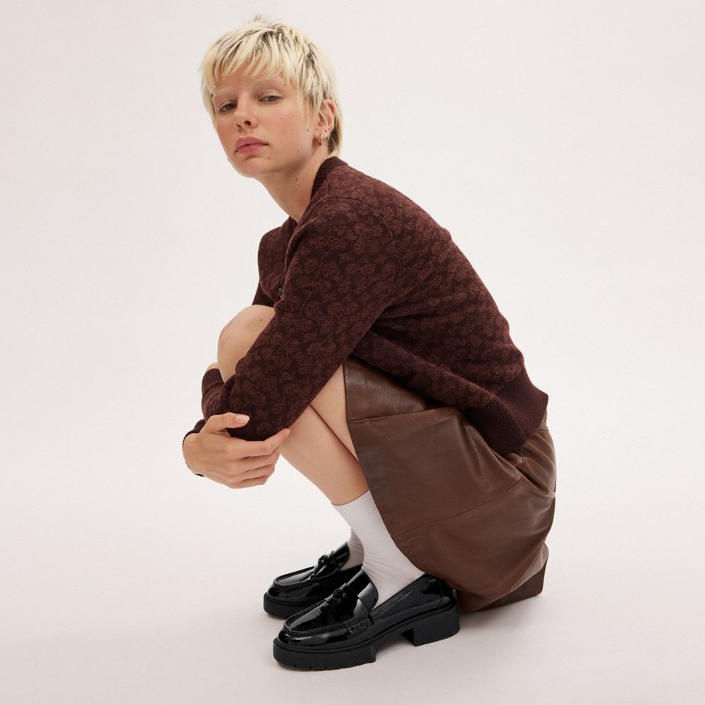 Coach Leah Loafer In Black Patent