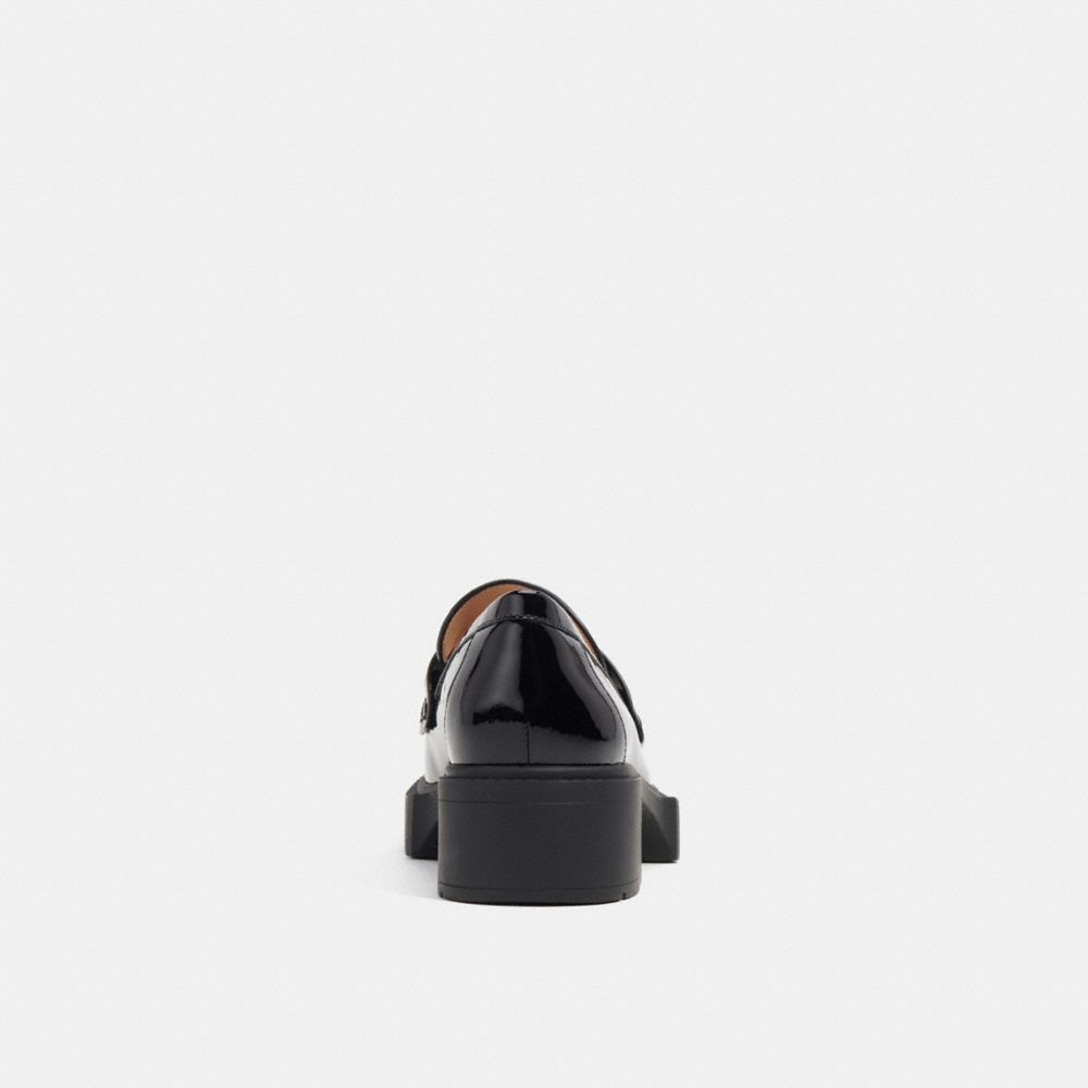 Coach Leah Loafer In Black Patent