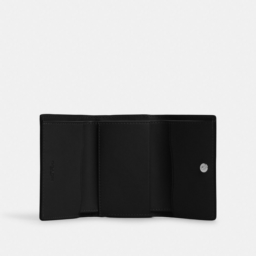 COACH®,MICRO WALLET IN SIGNATURE CANVAS,pvc,Silver/Graphite/Black,Inside View,Top View