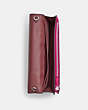 COACH®,ANNA FOLDOVER CLUTCH CROSSBODY WITH RIVETS,Mixed Material,Silver/Cerise,Inside View,Top View