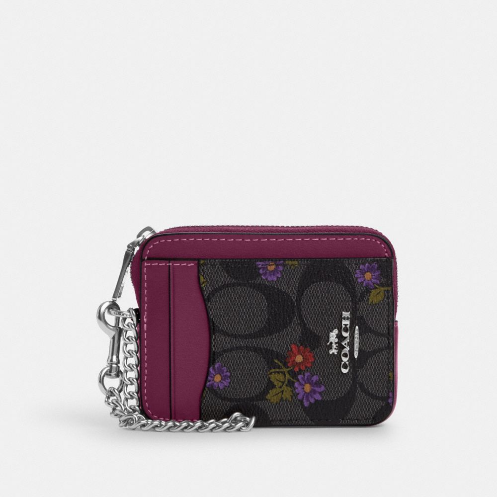 Coach Outlet Mini Skinny ID Case in Signature Canvas with Nostalgic Ditsy Print - Multi