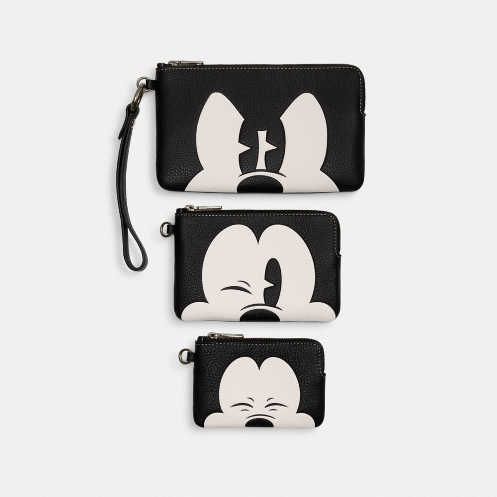 Coach Outlet Disney X Small Zip Around Wallet In Signature Jacquard With Mickey Mouse Print - Women's Wallets - multi