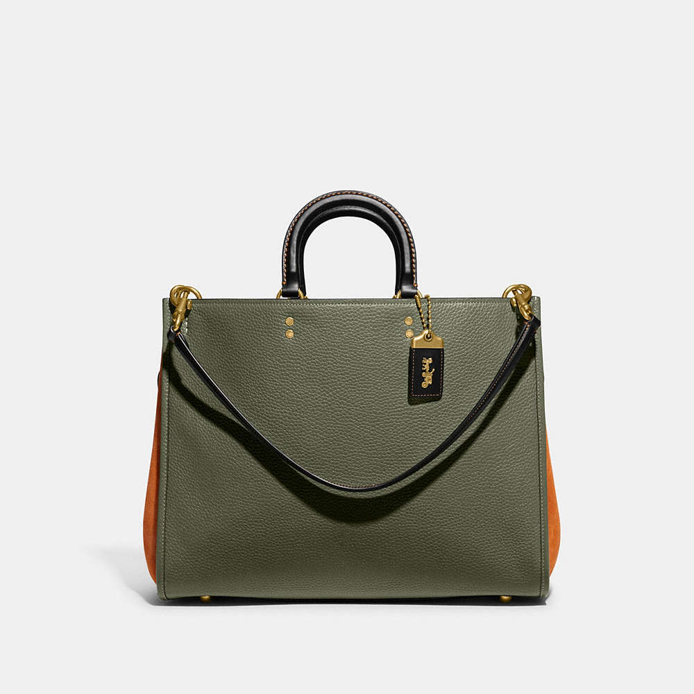 Coach Rogue 39 In Colorblock In Brass/army Green Multi
