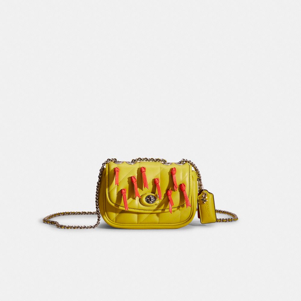 Coach Upcrafted Pillow Madison Shoulder Bag 18 With Quilting In Silver/keylime