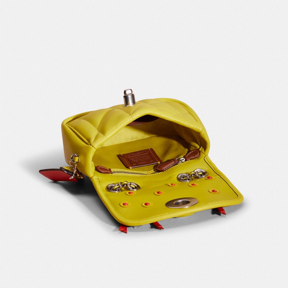 Coach Upcrafted Pillow Madison Shoulder Bag 18 With Quilting In Silver/keylime