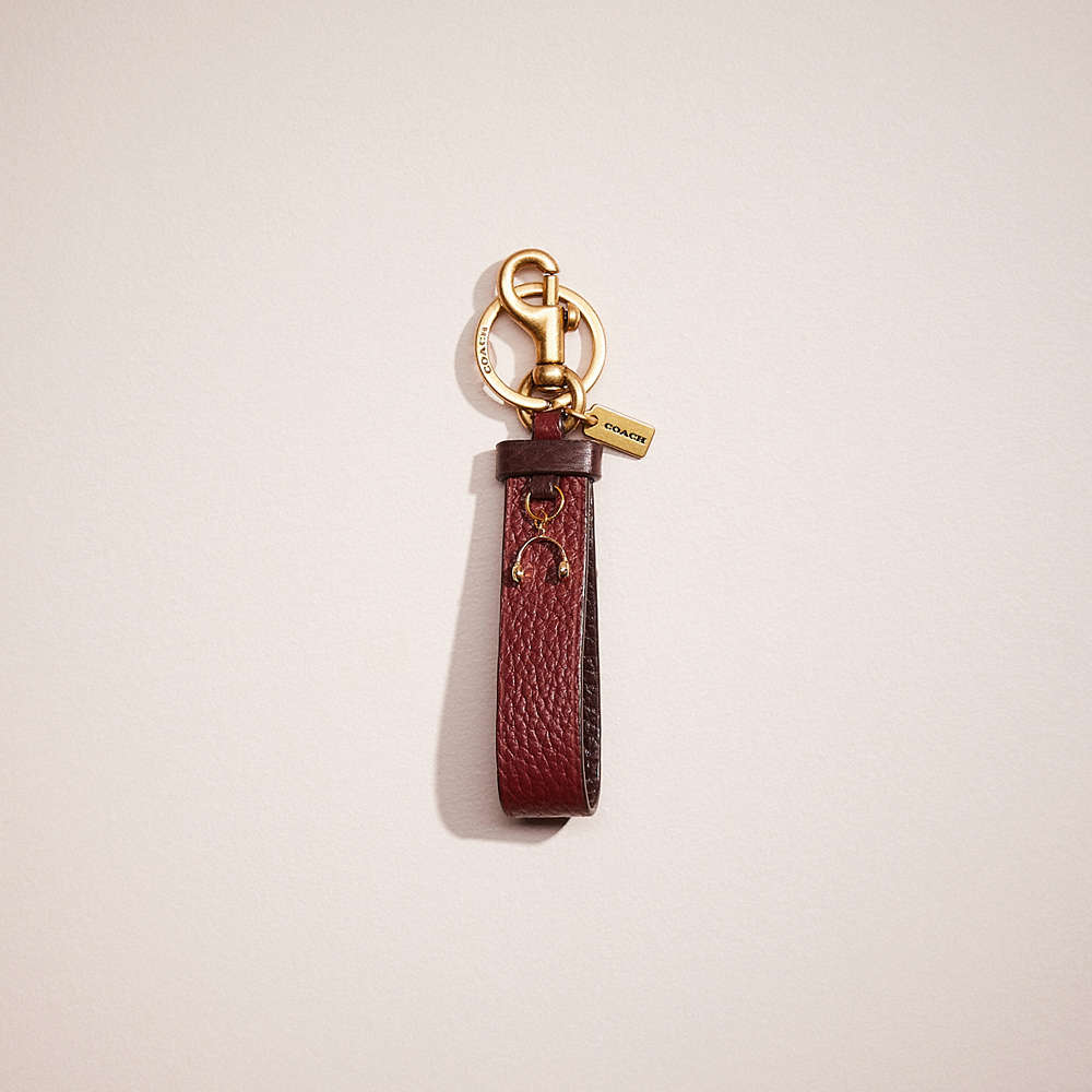 Coach Remade Key Chain With Charm In Red Multi