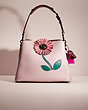 COACH®,UPCRAFTED WILLOW SHOULDER BAG IN COLORBLOCK,Polished Pebble Leather,Medium,Pewter/Ice Purple Multi,Front View
