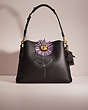 COACH®,UPCRAFTED WILLOW SHOULDER BAG IN COLORBLOCK,Polished Pebble Leather,Medium,Brass/Black Cherry Multi,Front View