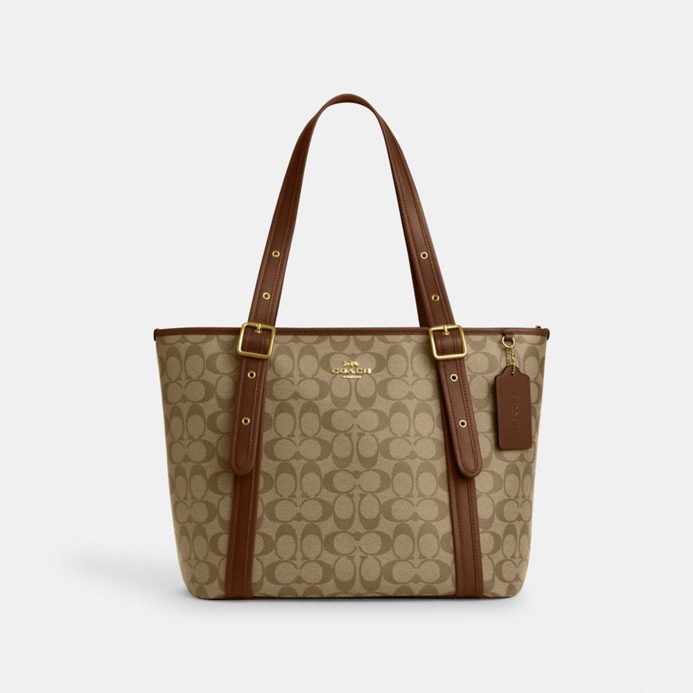 COACH®  City Tote With Graphic Plaid Print