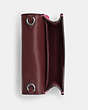 COACH®,MINI WALLET ON A CHAIN WITH RIVETS,Mixed Material,Silver/Cerise,Inside View,Top View