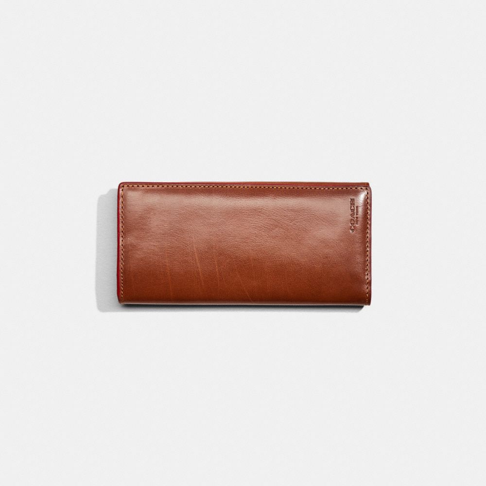 Coach Restored Breast Pocket Wallet In Dark Saddle