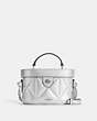 COACH®,KAY CROSSBODY WITH PUFFY DIAMOND QUILTING,Leather,Anniversary,Silver/Metallic Silver,Front View