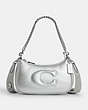 COACH®,TERI SHOULDER BAG WITH SIGNATURE QUILTING,Leather,Small,Anniversary,Silver/Metallic Silver,Front View