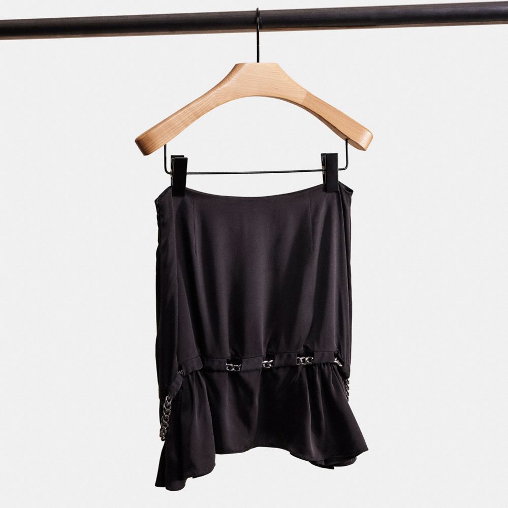 Shop Coach Restored Short Silk Skirt In Black