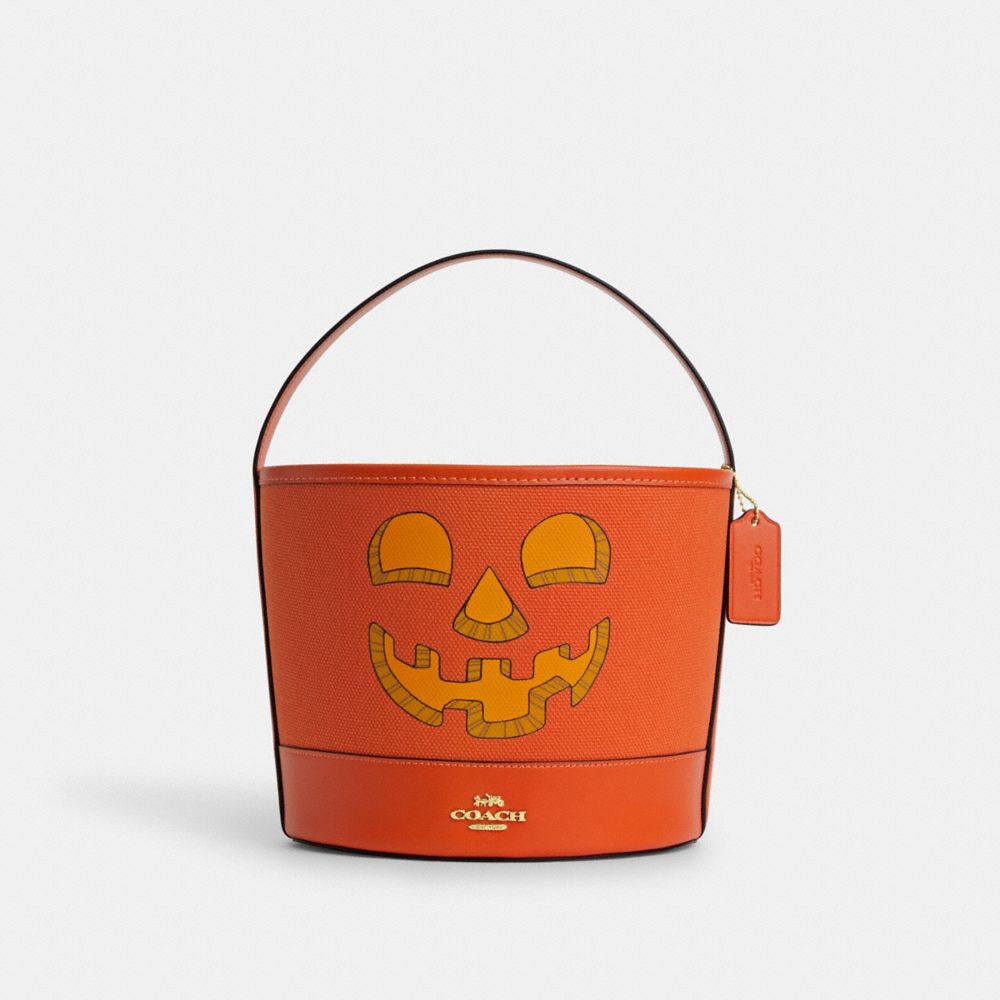 Trick Or Treat Bucket In Signature Canvas With Halloween Pumpkin