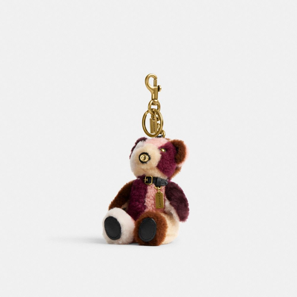 COACH® | Bear Bag Charm In Patchwork Shearling