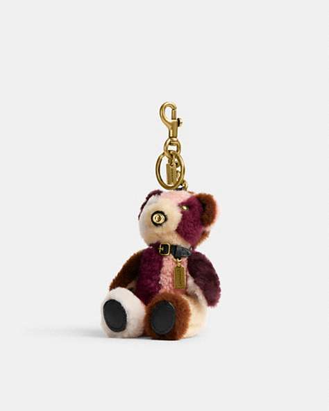 COACH® | Bear Bag Charm In Patchwork Shearling