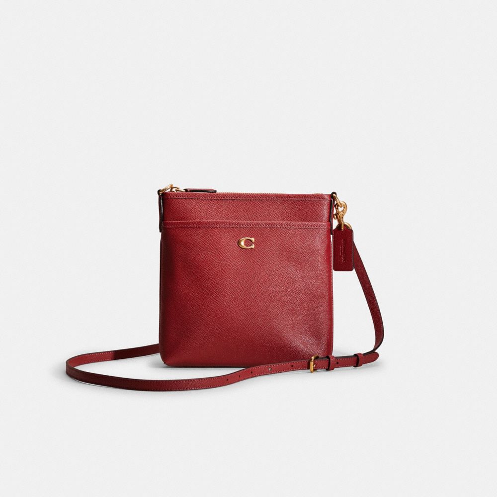 Coach Restored Kitt Messenger Crossbody In Brass/cherry