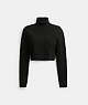 COACH®,SIGNATURE KNIT CROPPED TURTLENECK,Wool/Silk,Runway,Black,Front View