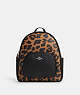 COACH®,COURT BACKPACK WITH SIGNATURE CANVAS AND LEOPARD PRINT,Silver/Light Saddle Multi,Front View