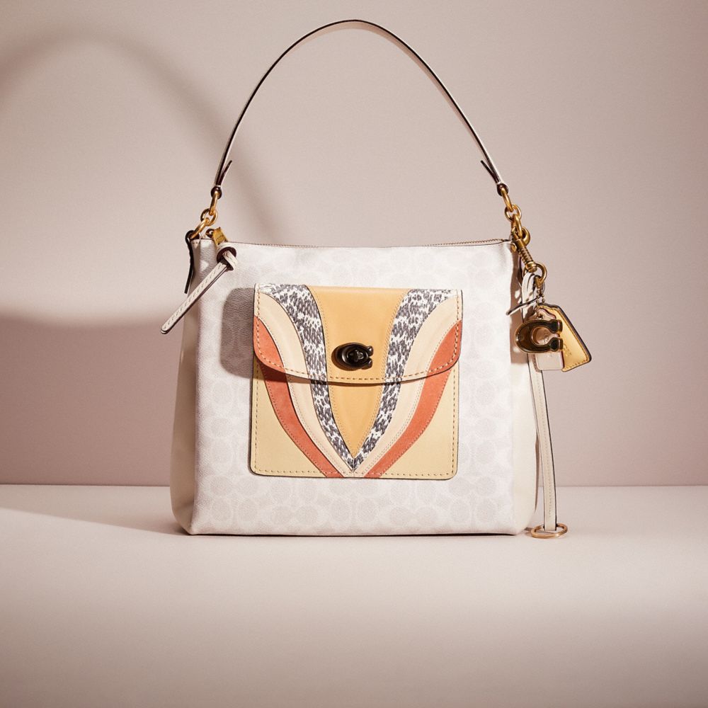 Coach Upcrafted Shay Shoulder Bag In Signature Canvas In Brass/chalk